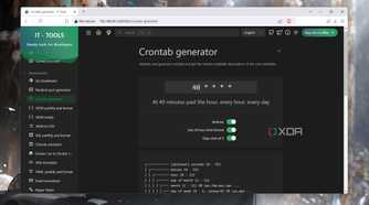 The Crontab generator in IT Tools