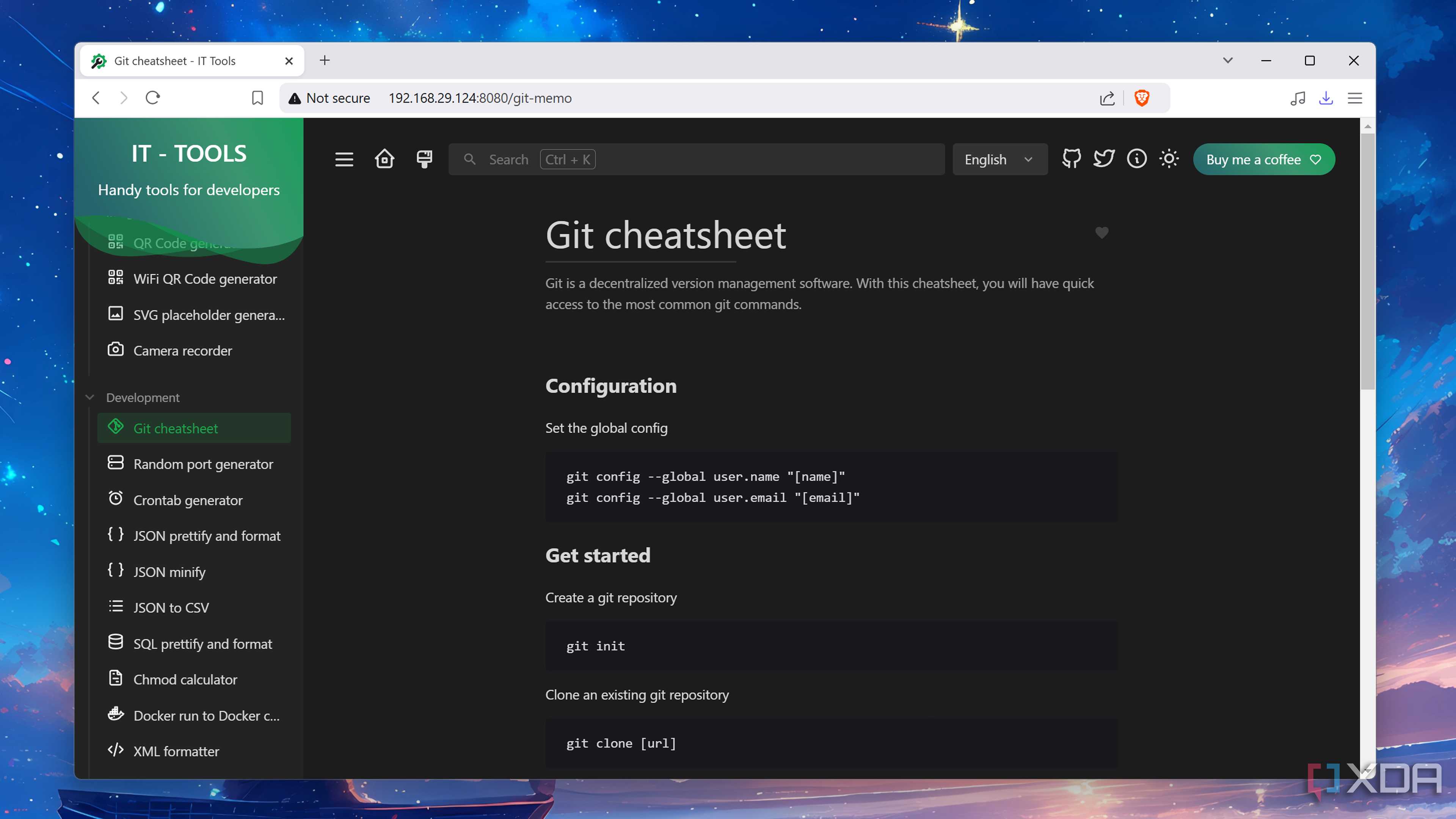 The Git cheatsheet in IT Tools