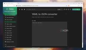 The YAML to JSON converter in IT Tools