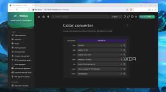 The Color converter in IT Tools
