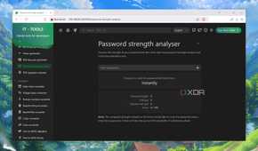 The Password strength analyser in IT Tools