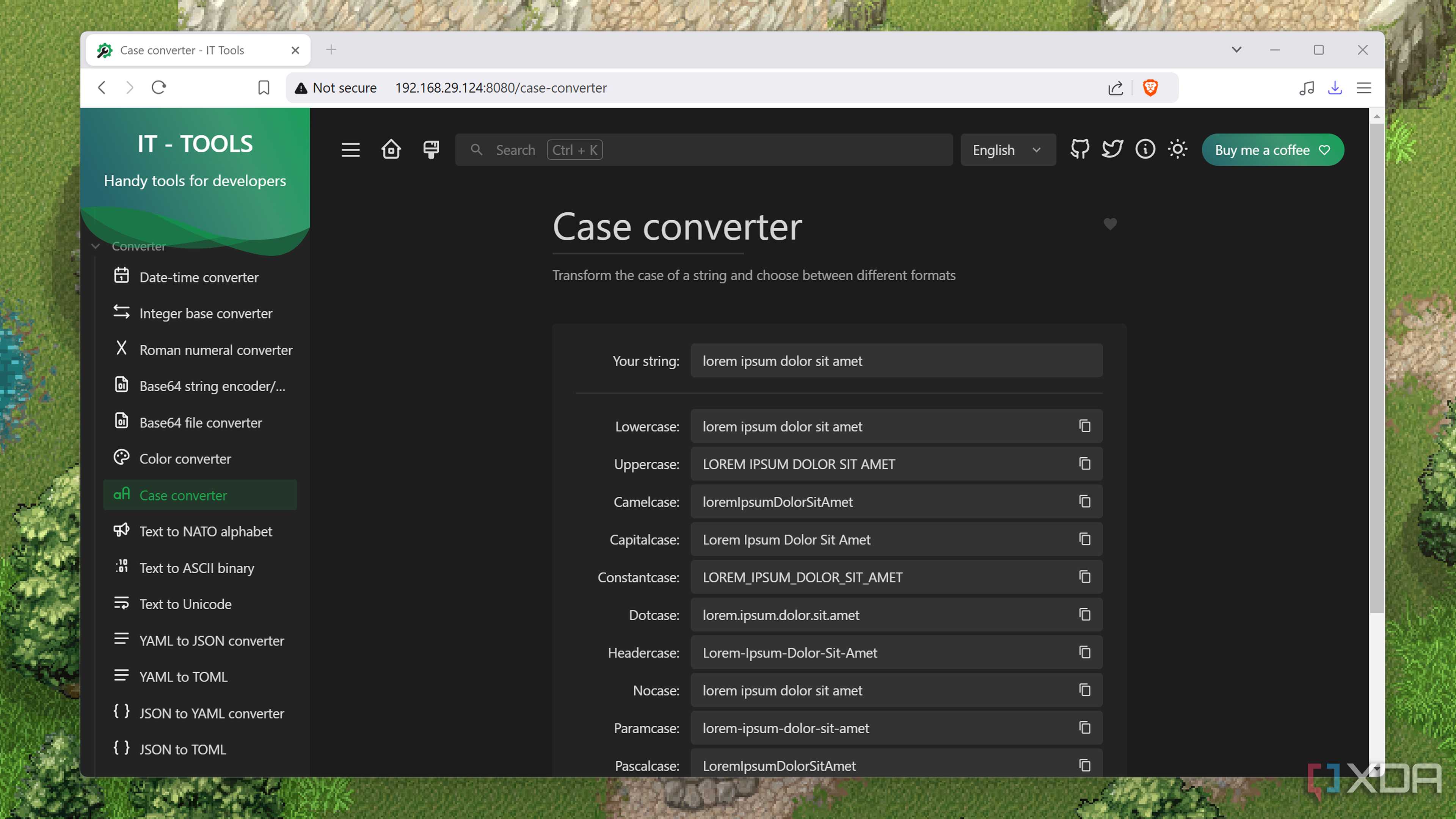 The Case converter in IT Tools