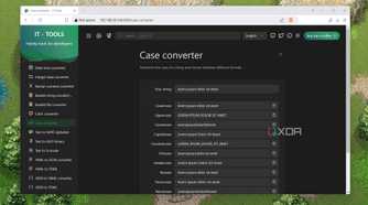 The Case converter in IT Tools