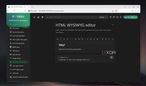 The HTML WYSIWYG editor in IT Tools