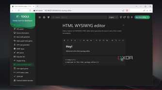 The HTML WYSIWYG editor in IT Tools