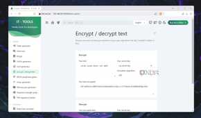 The text encryption and decryption tool in IT Tools