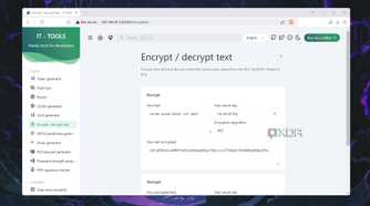 The text encryption and decryption tool in IT Tools