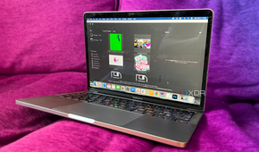 Krita home on a MacBook on a sofa