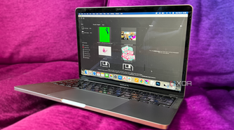 Krita home on a MacBook on a sofa