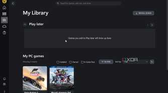 Library of purchased games on Xbox app on Windows