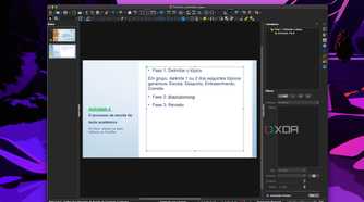 Screenshot of LibreOffice Impress showing a presentation and the animations panel