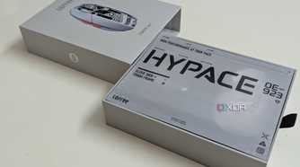 Open box of a gaming mouse on a white table