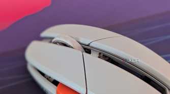 Top view of a gaming mouse showing the scroll wheel