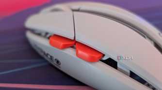 Side view of a gaming mouse showing the side buttons
