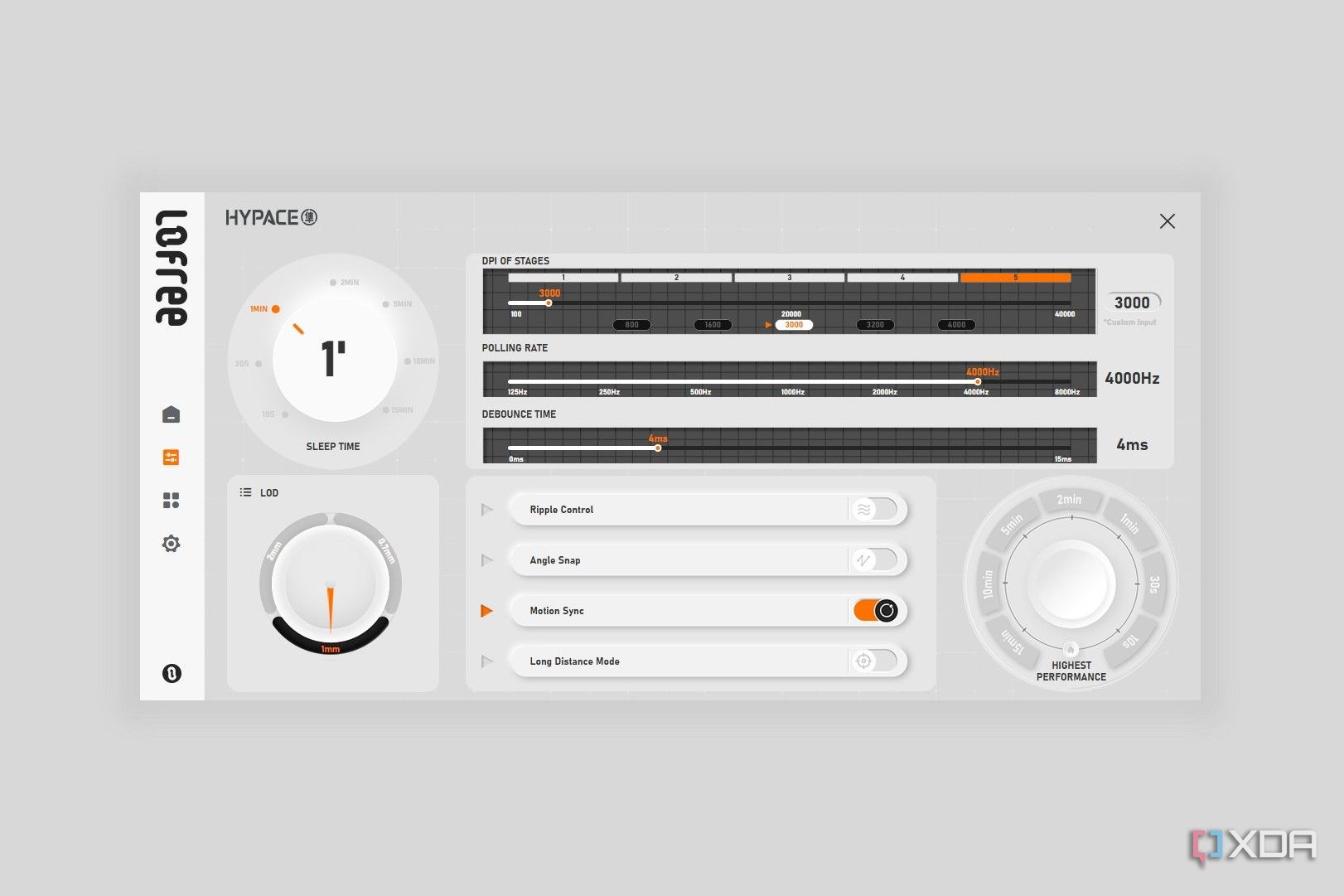 Screenshot of Lofree Hypace web app software