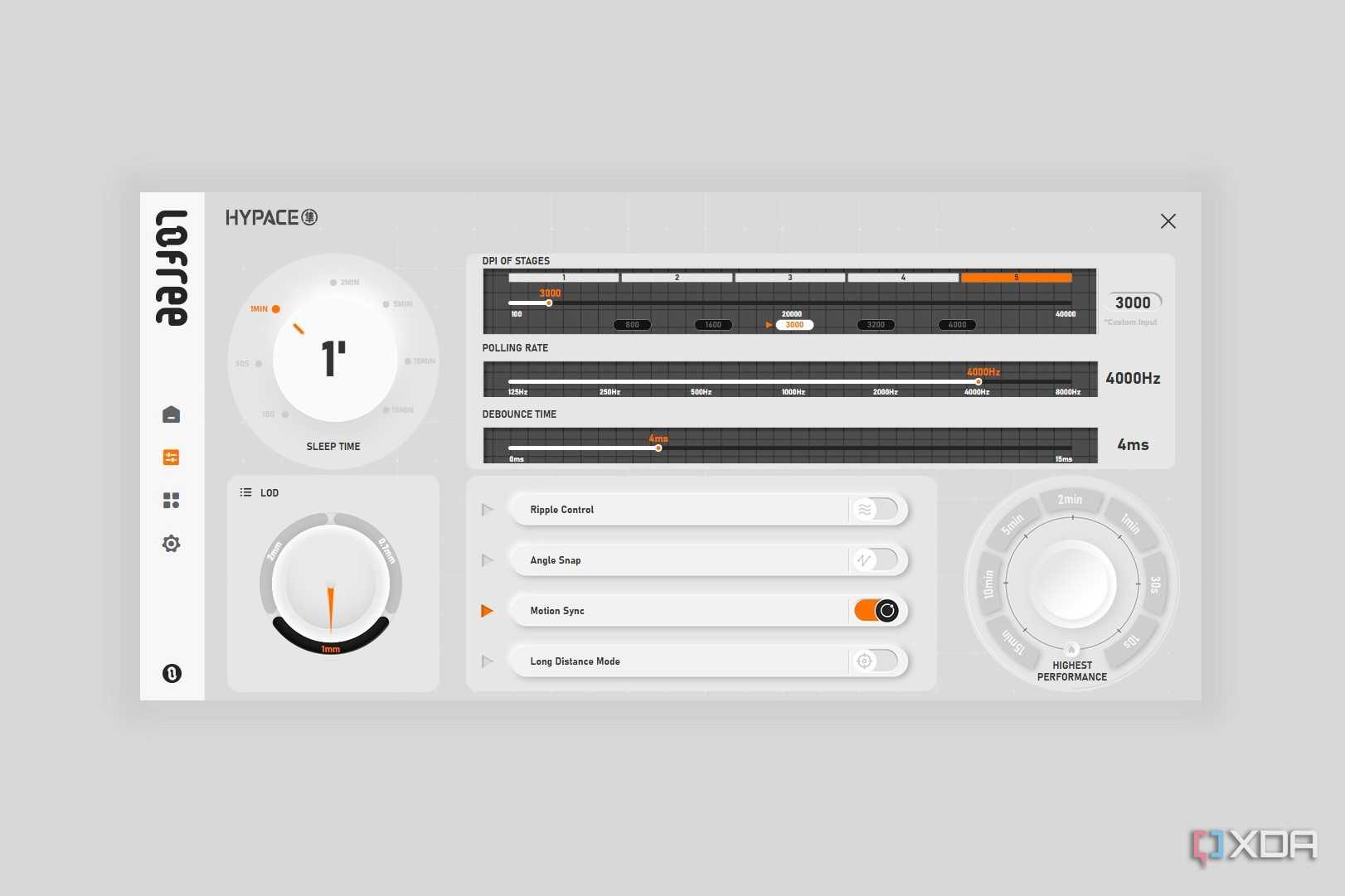 Screenshot of Lofree Hypace web app software