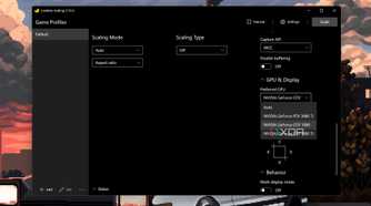 Selecting the preferred GPU in Lossless Scaling