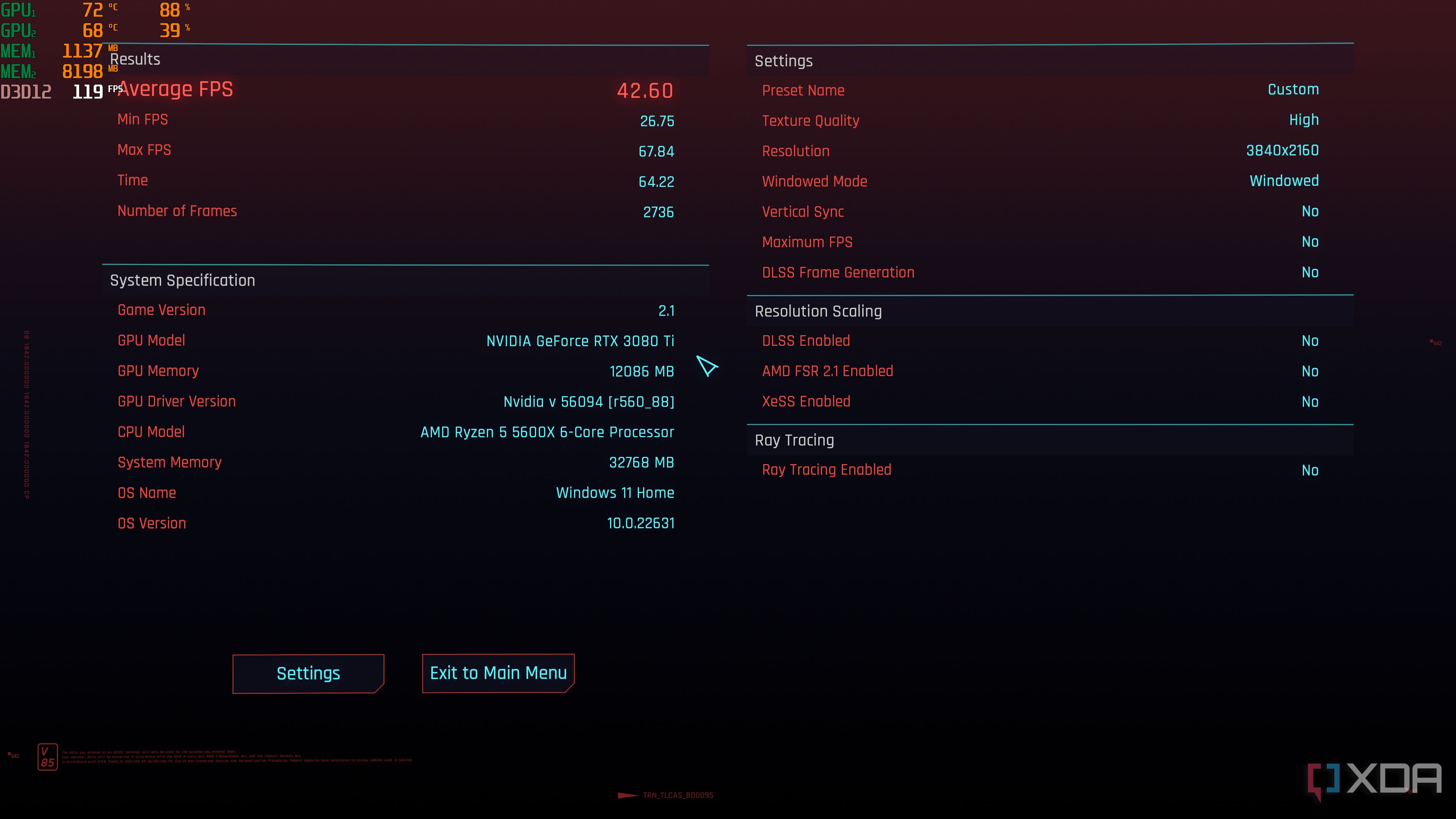 Running Cyberpunk 2077 with Lossless Scaling and dual GPU enabled