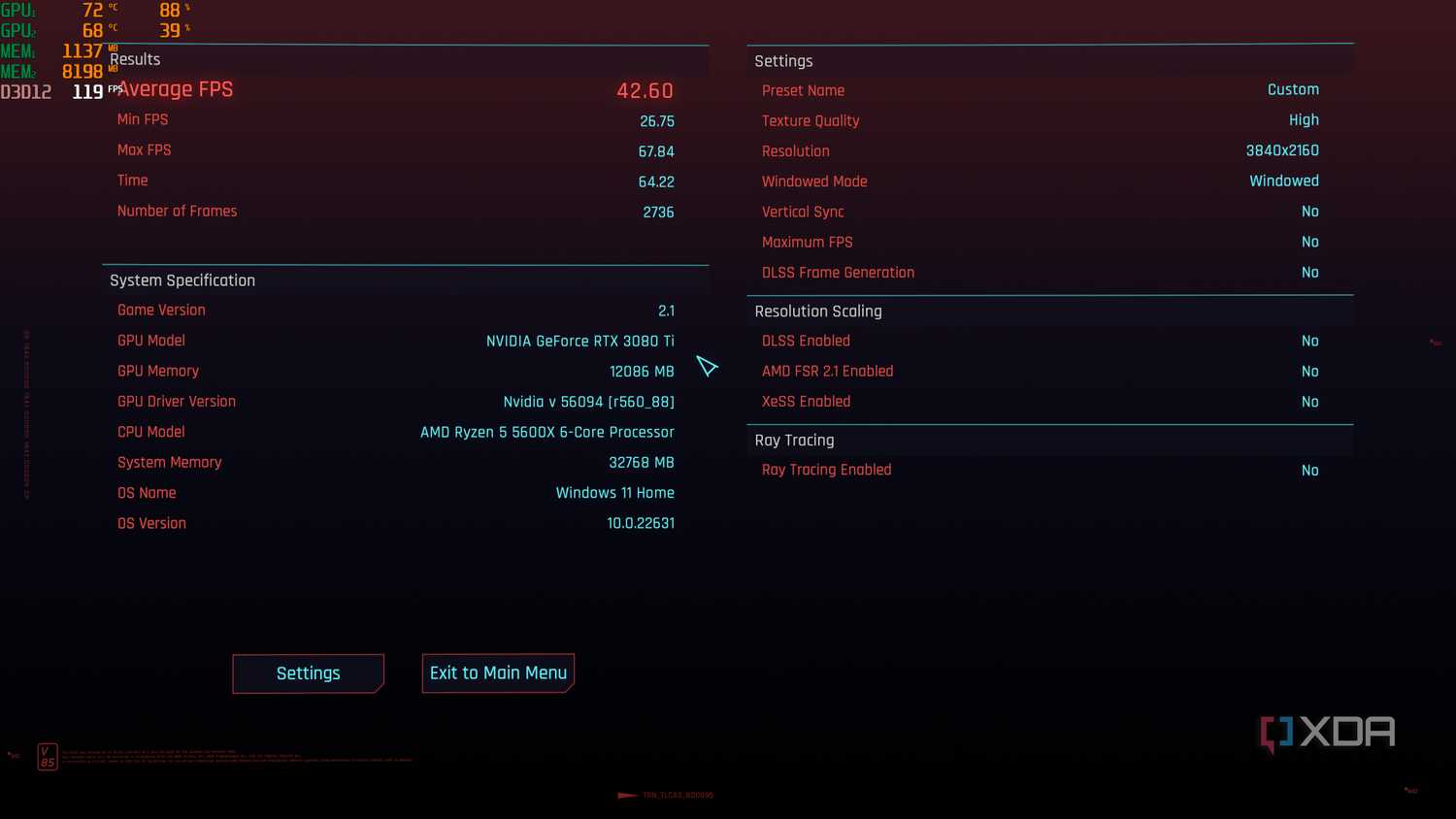 Running Cyberpunk 2077 with Lossless Scaling and dual GPU enabled