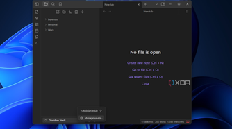 the manage vaults option in obsidian