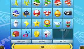 Mario Kart 8 grid of items