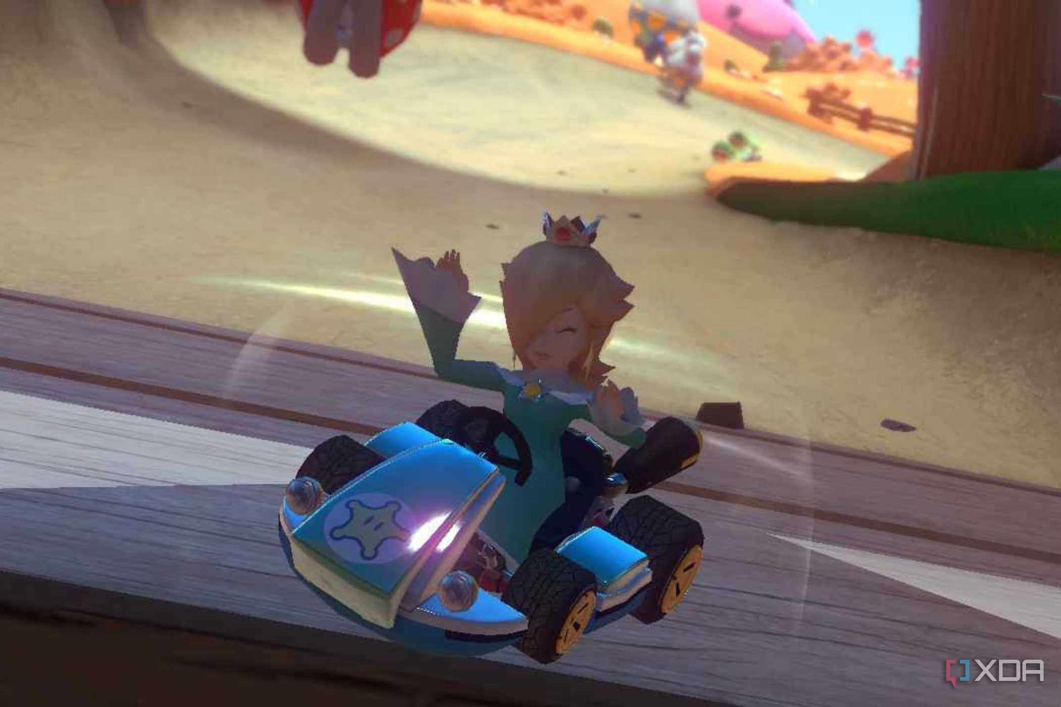 Mario Kart 8 Luna hit by item and shaking