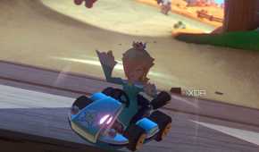 Mario Kart 8 Luna hit by item and shaking