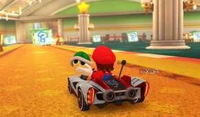 Mario Kart 8 Mario holding shell in dining room