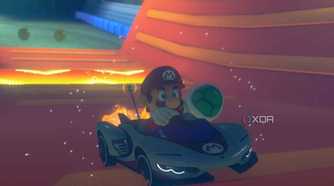 Mario Kart 8 Mario holding green shell