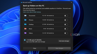 microsoft onedrive window with prompt to get more storage