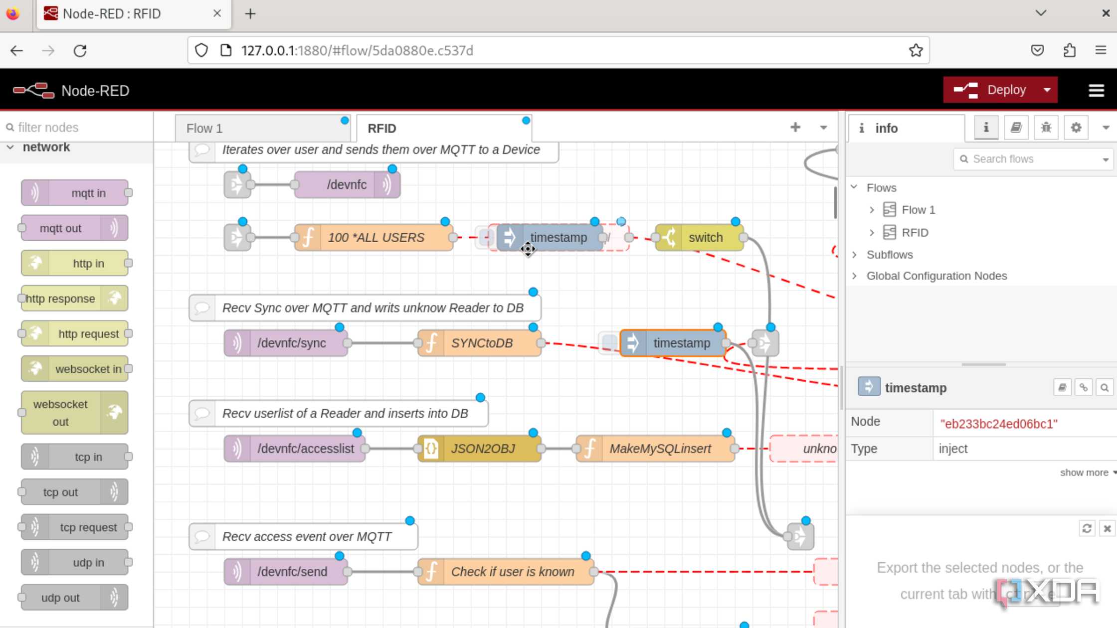 Setting up an RFID system with Node-RED