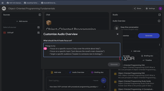 notebooklm customize audio overview