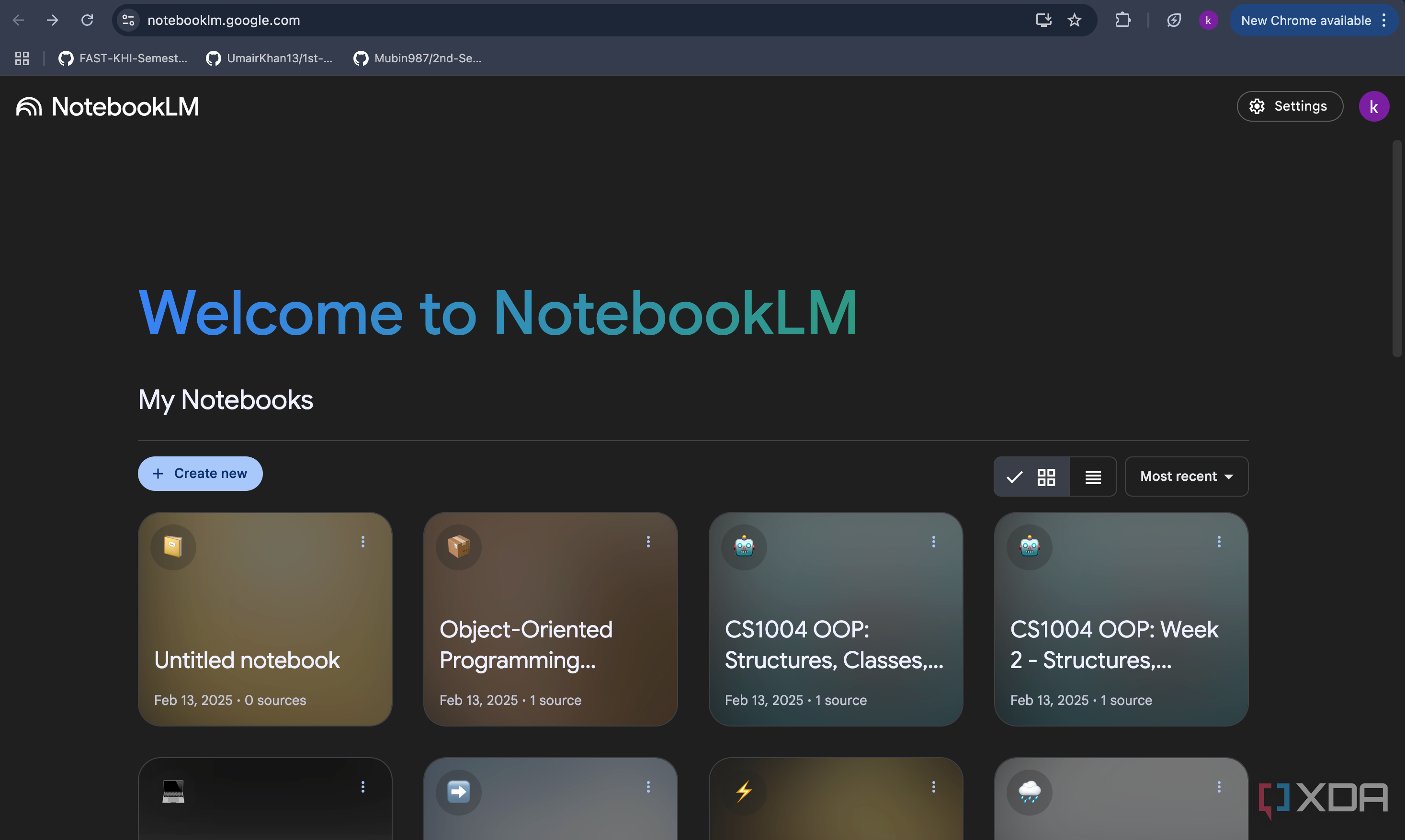 NotebookLM homepage