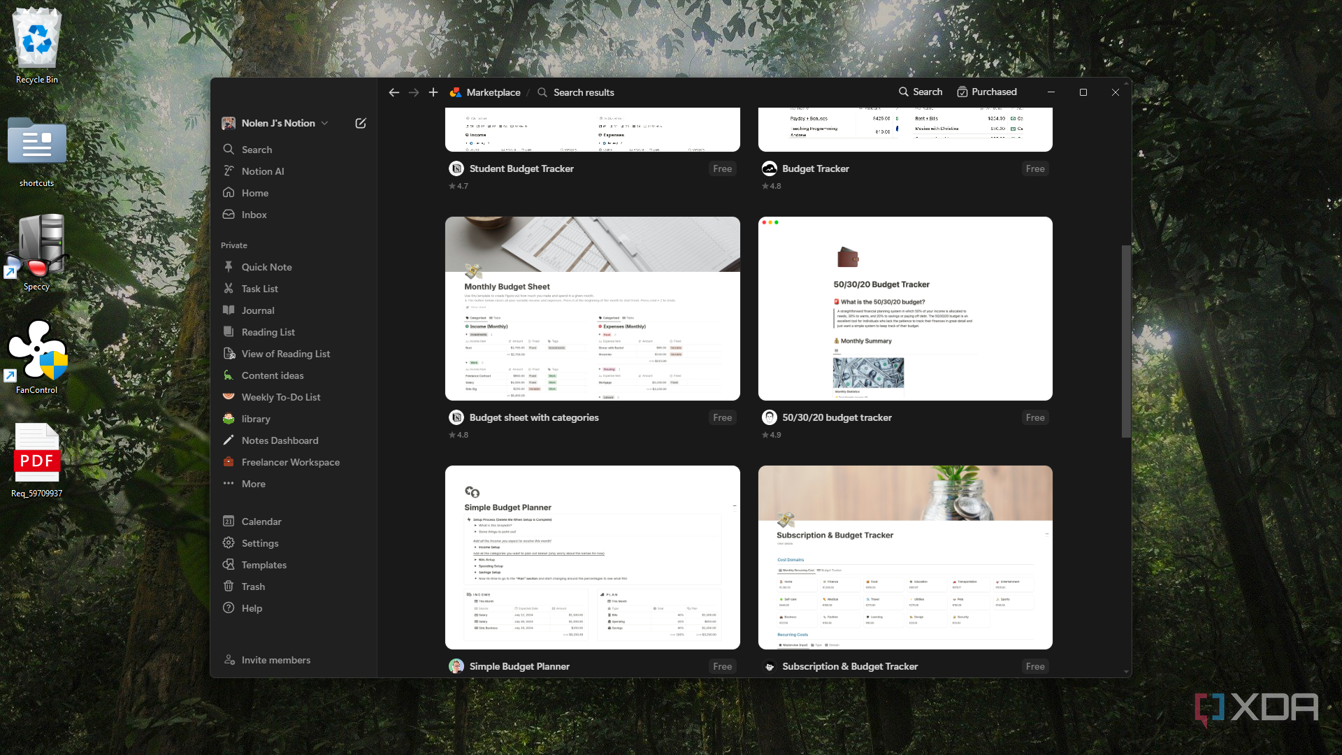 Notion budget templates