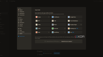 Notion import data