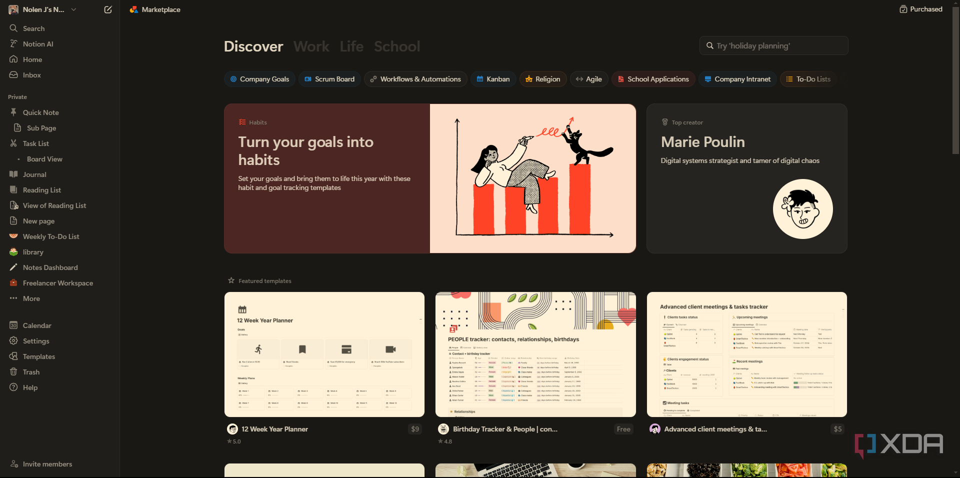 Notion templates