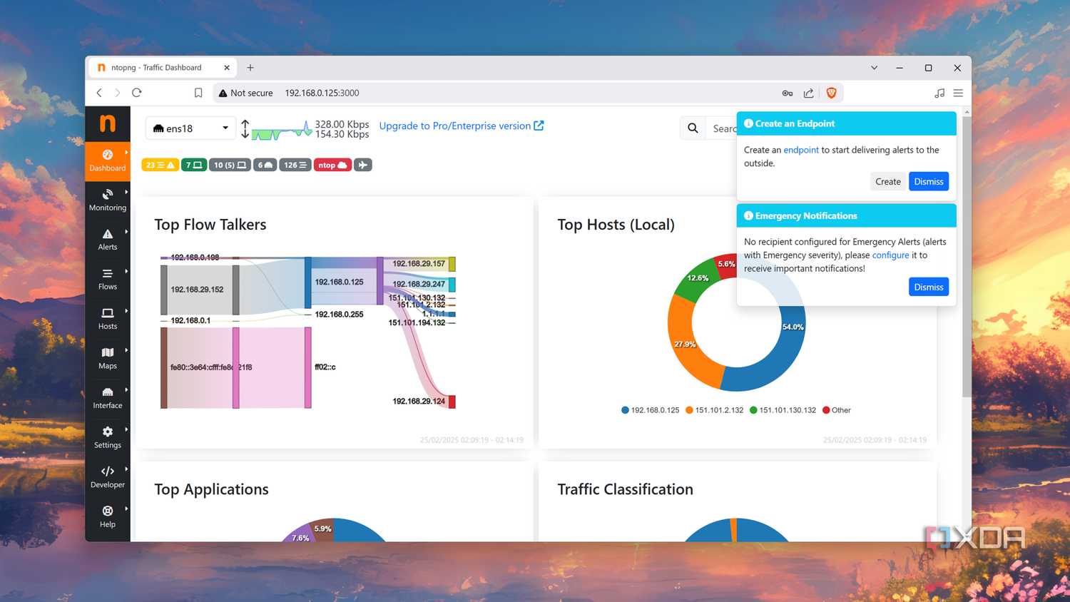 The ntopng Dashboard