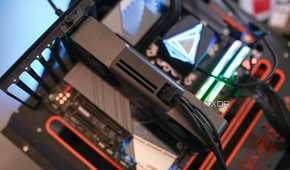 The Nvidia RTX 5070 graphics card installed in a test bench.