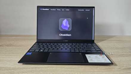 the obsidian website on a laptop screen