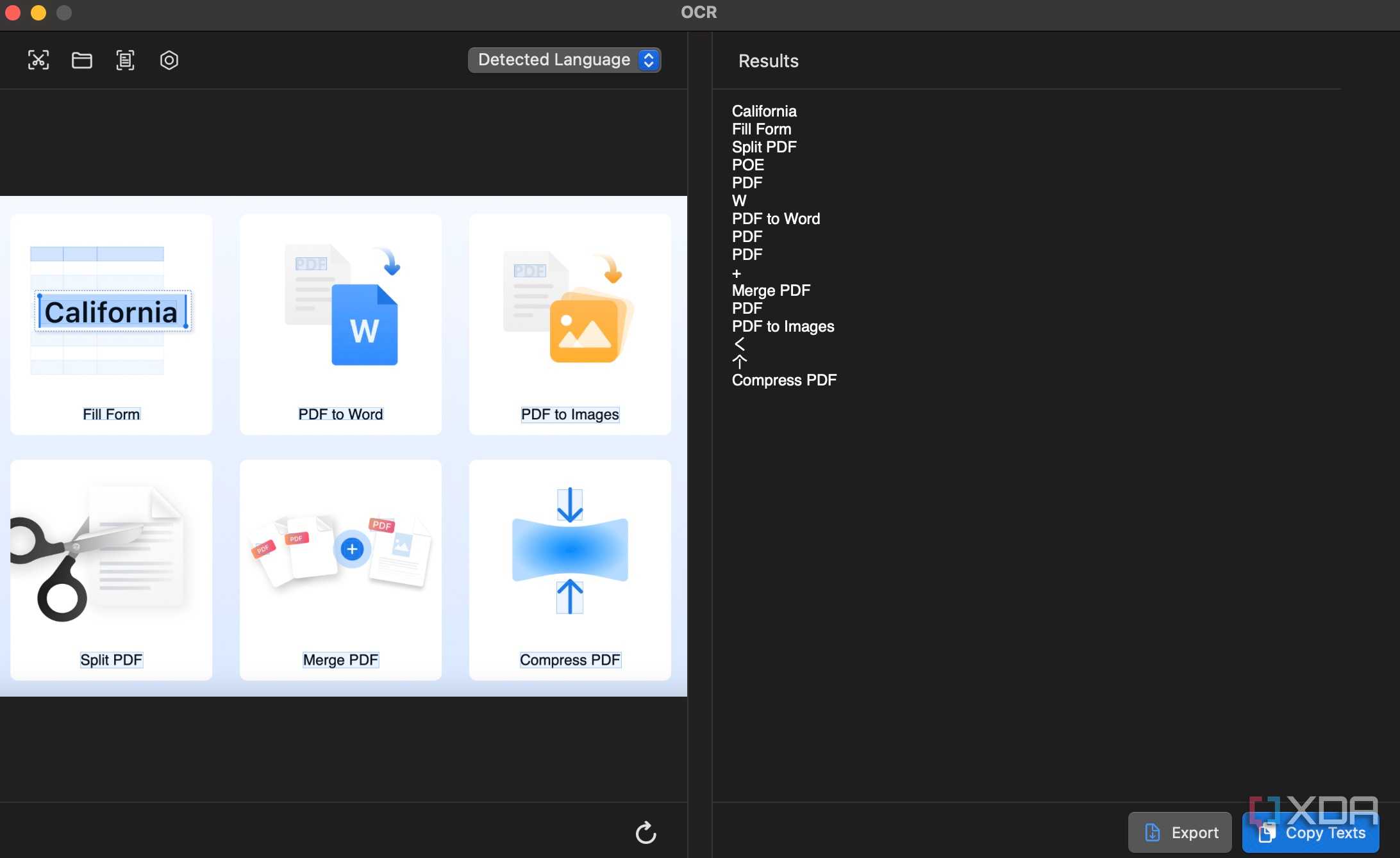 OCR from screenshot on PDFgear
