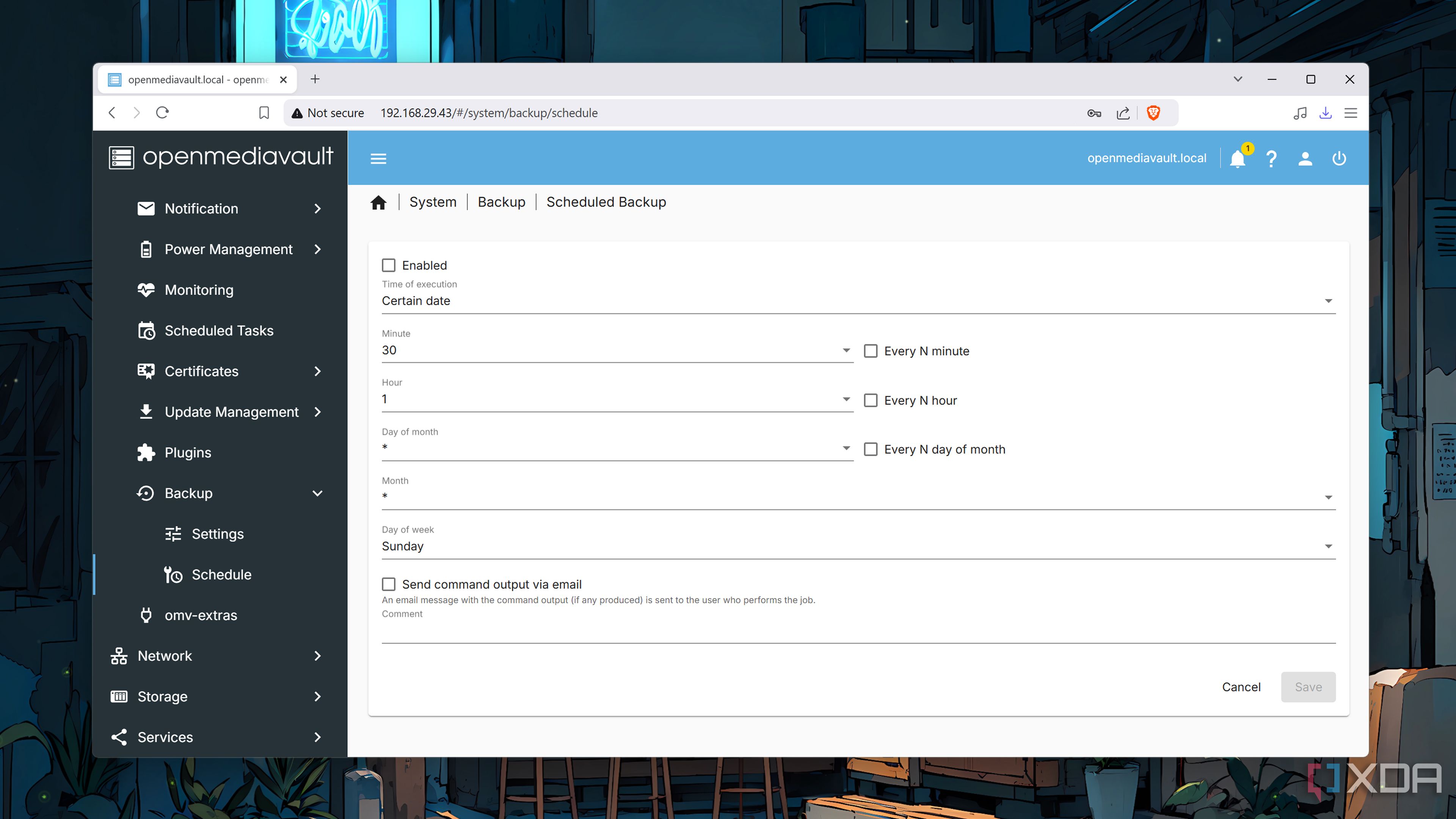 Using the openmediavault-backup plugin