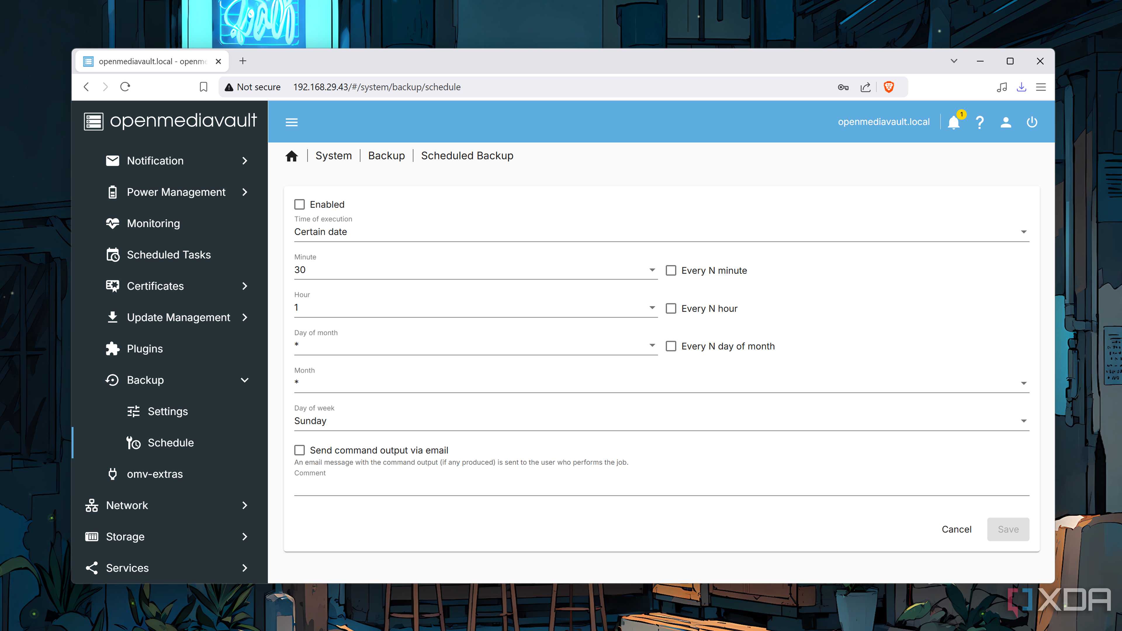Using the openmediavault-backup plugin