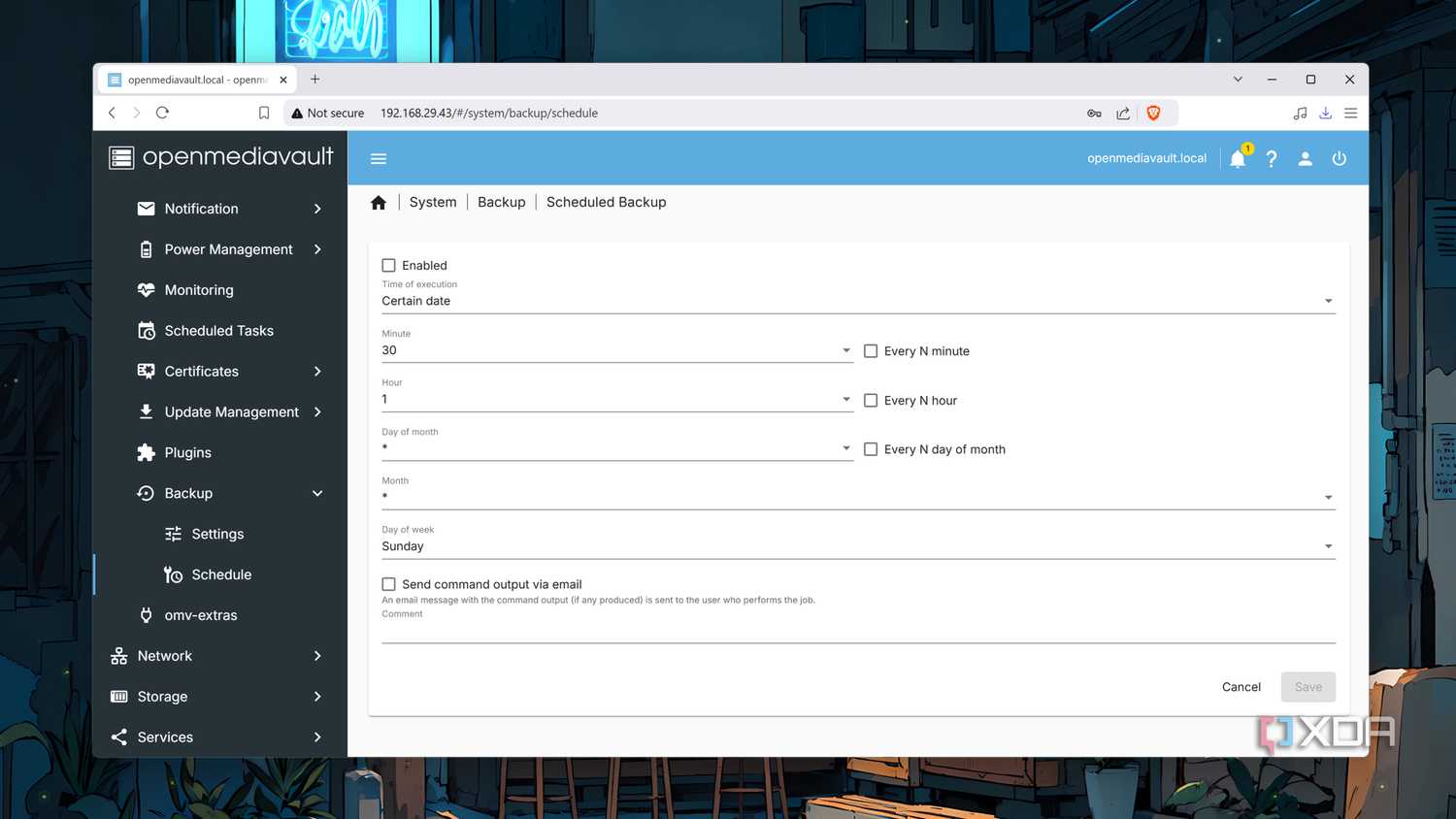 Using the openmediavault-backup plugin