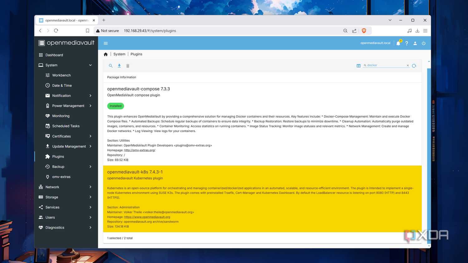 Installing Docker Compose and K8s on OpenMediaVault