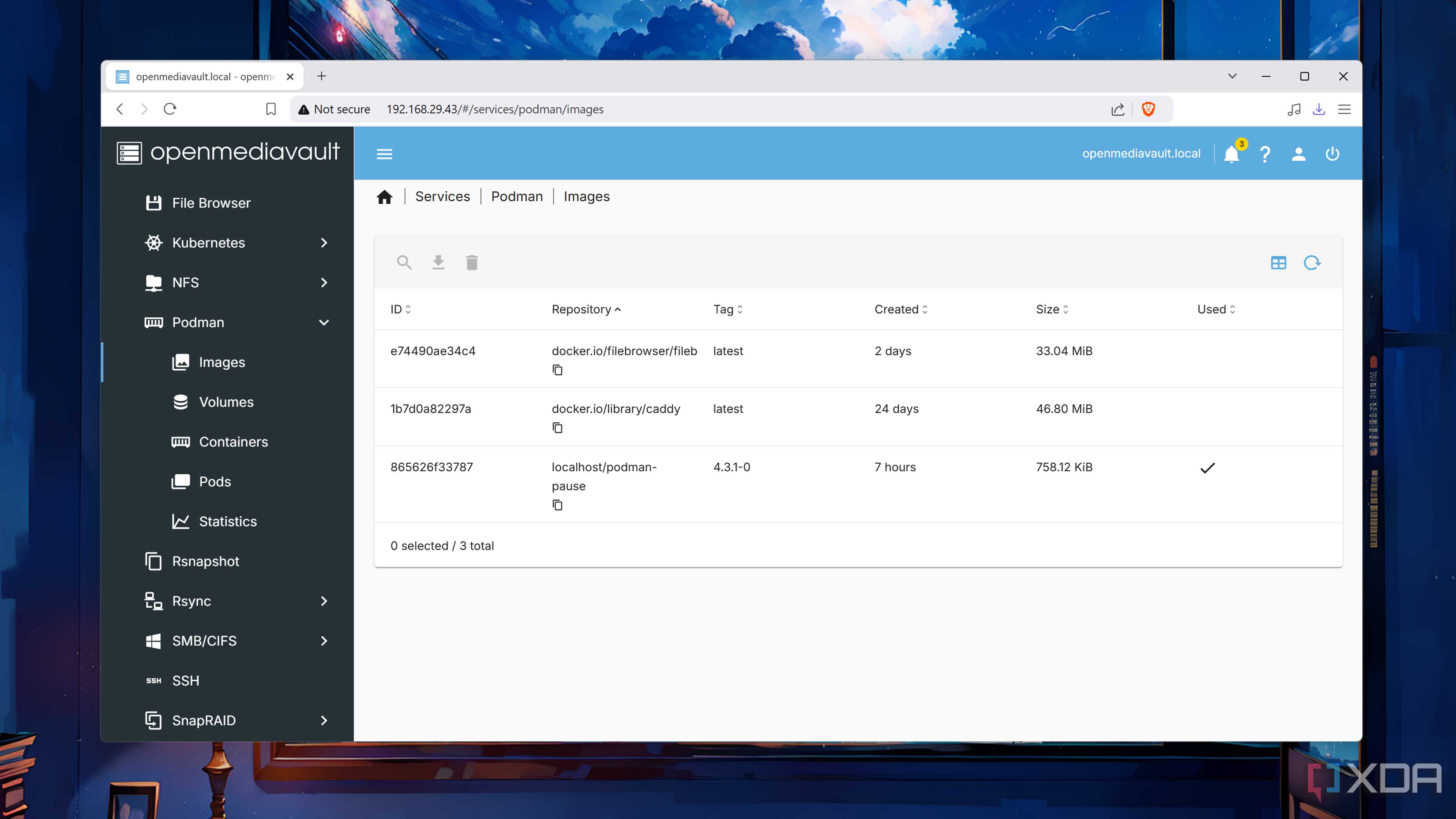 Running Podman containers on OpenMediaVault