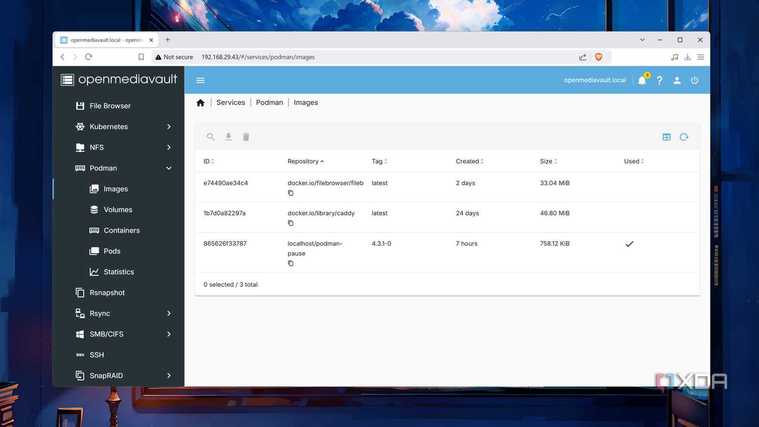 Running Podman containers on OpenMediaVault