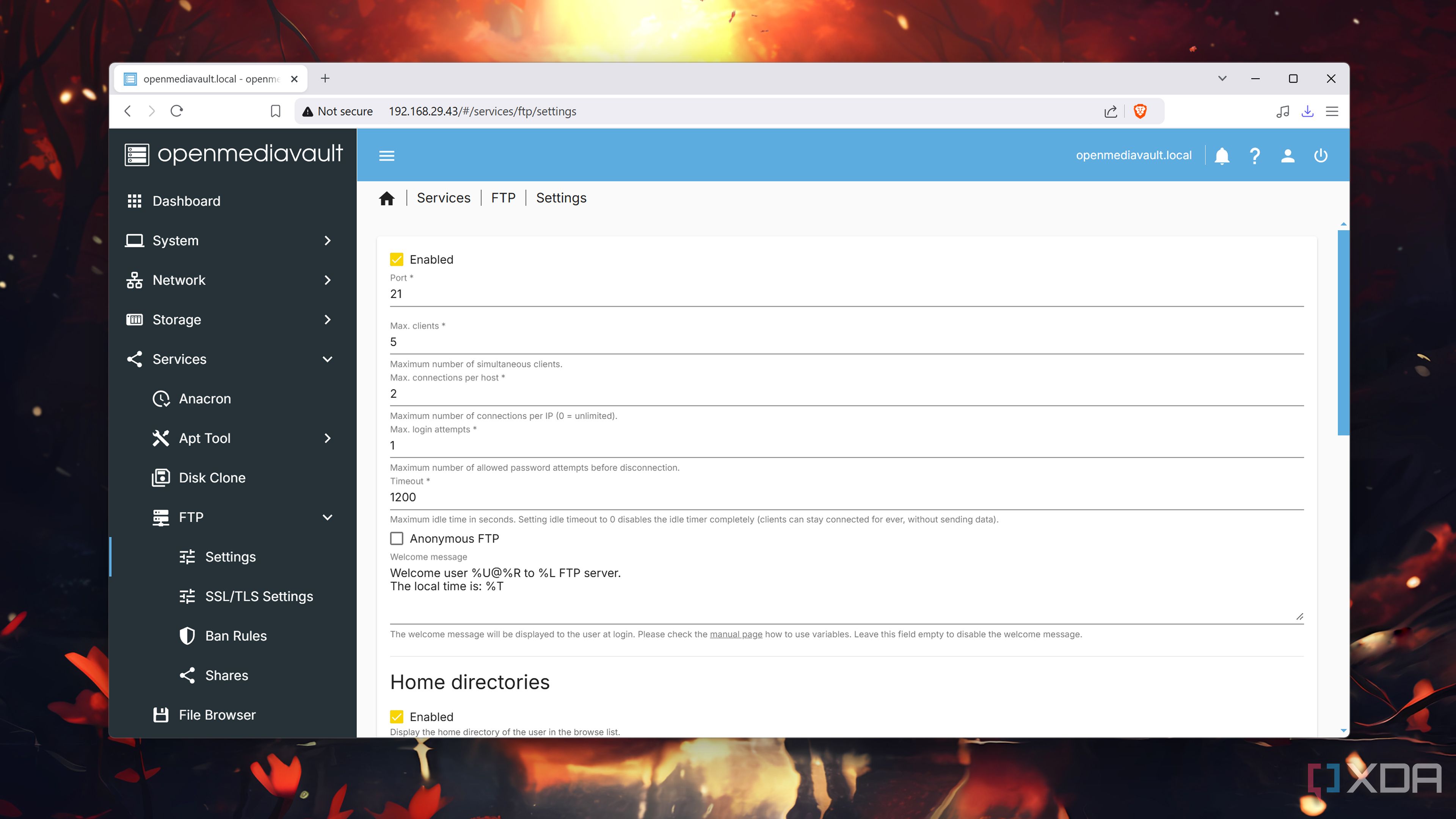Configuring the FTP plugin in OpenMediaVault