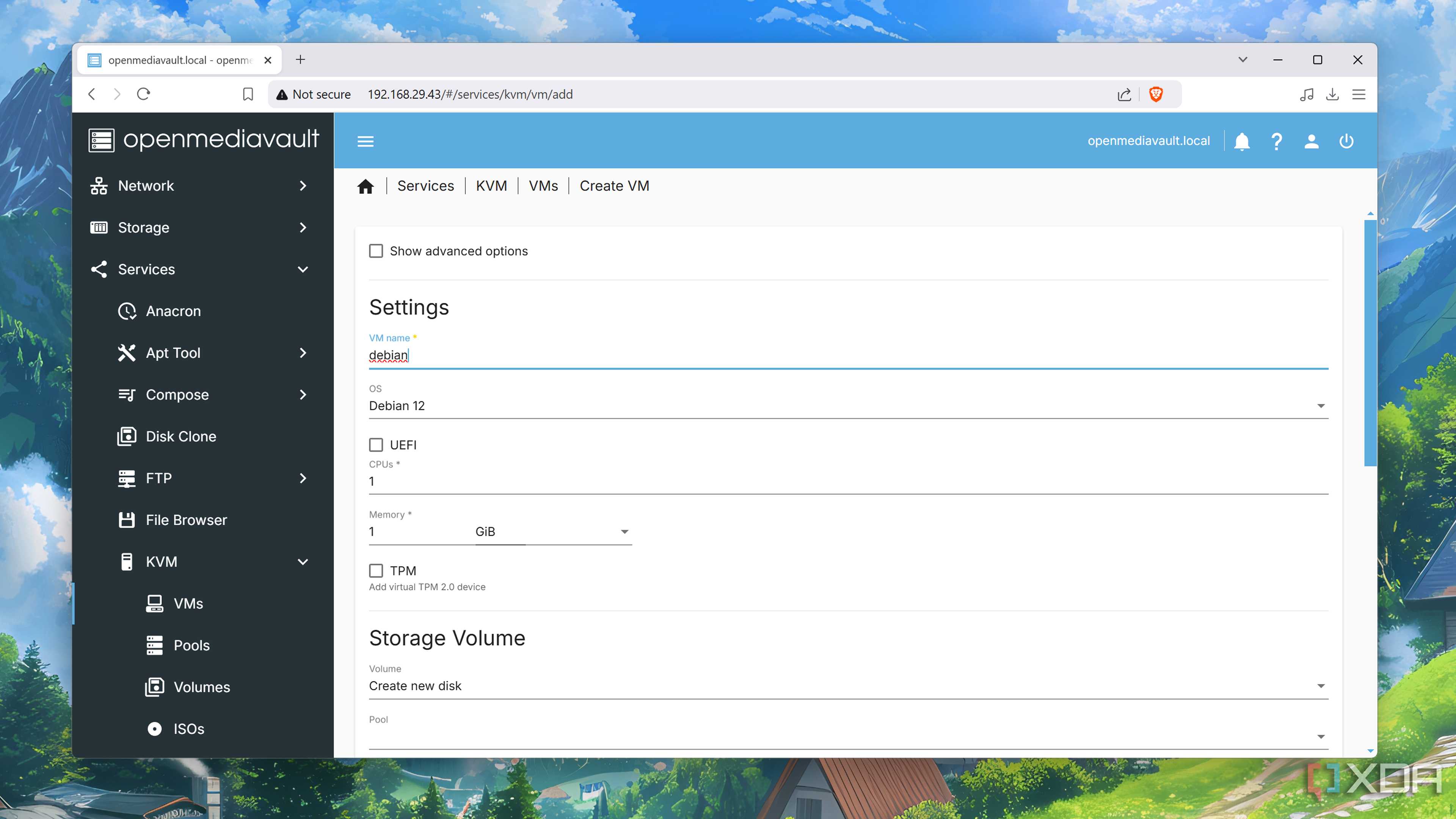 Adding a VM to OpenMediaVault