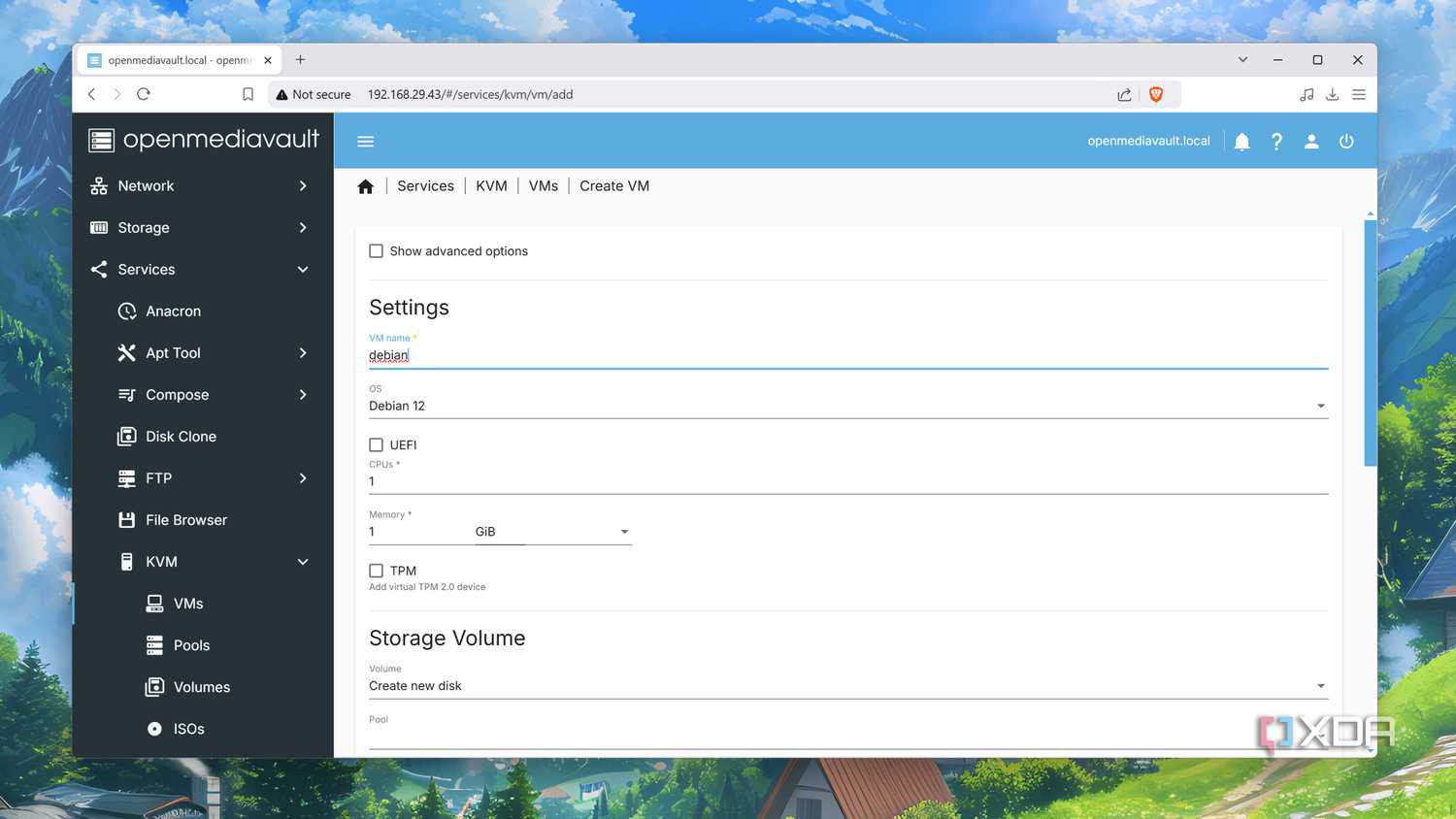 Adding a VM to OpenMediaVault