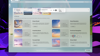 Screenshot of the Boosts page in Opera Air showing the currently active boost and a list of all boosts